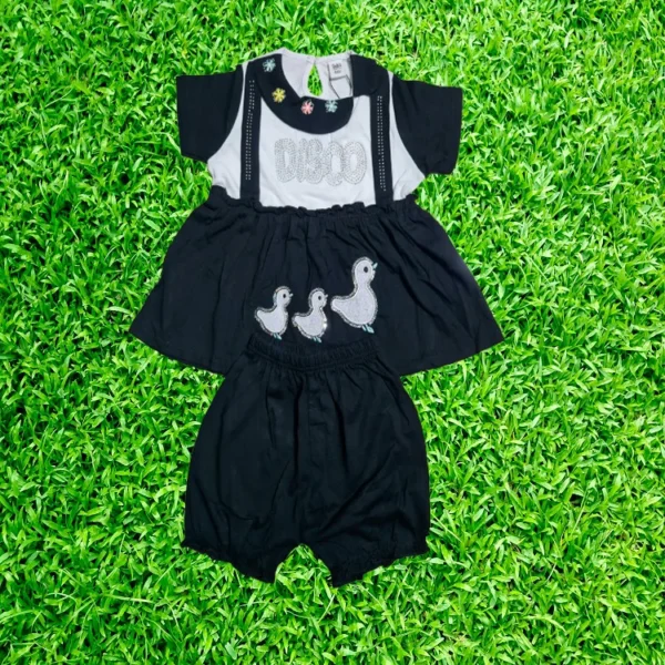 Girls Stone Fancy dress Set Black