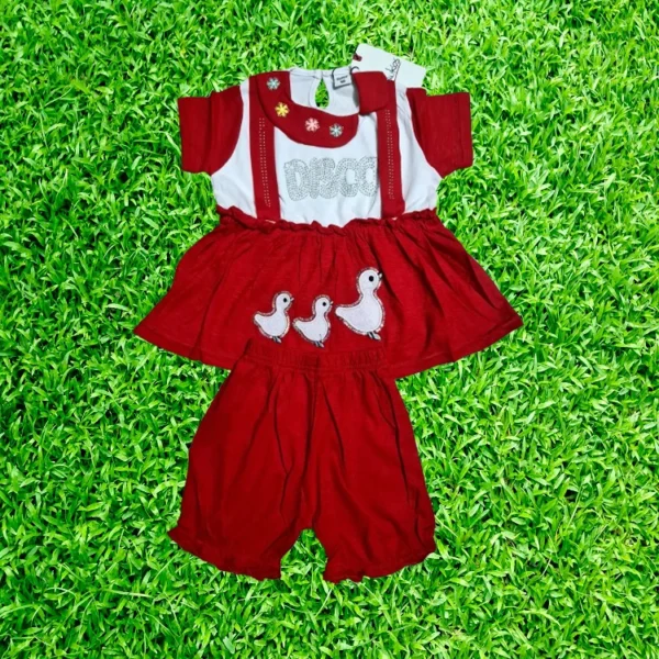 Girls Stone Fancy dress Set Red